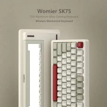 Womier SK75 75% Keyboard with Full Aluminum Wireless Mechanical Gaming Keyboard, VIA Custom Pre-lube...