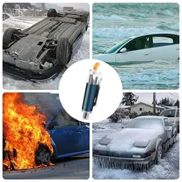 JOYKFOX Mini Car Safety Hammer One Second Rescue Escape Tool Spring Type Glass Breaker for Land and Underwater 2 Pieces Blue Red