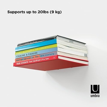 Umbra Conceal Floating Bookshelf Set Large Silver Space-Saving