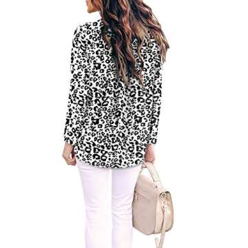Stylish Womens Split V Neck Leopard Print Chiffon Blouse