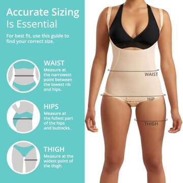 MARENA SFBHA2 Women’s Girdle with High Back, No Closure, Bikini-Length - Post-surgical Shapewear Support - Medium, Beige