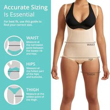 MARENA SFBHA2 Women’s Girdle with High Back, No Closure, Bikini-Length - Post-surgical Shapewear Support - Medium, Beige