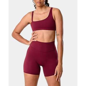 Kamo Fitness Serenity Shorts High Waisted 6" Inseam No Front Seam Thigh Friendly V Booty Seam Women'...