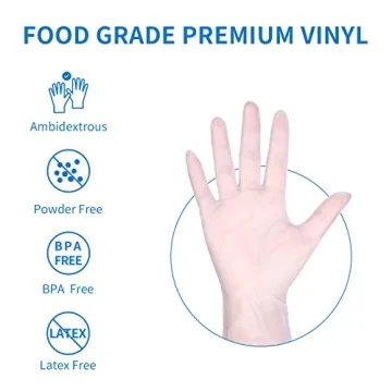 EDI Disposable Vinyl Gloves - Powder-Free, Latex-Free, 100 Count
