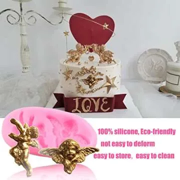 ZiXiang Angel Cupcake Mold Set of 4 Silicone Molds
