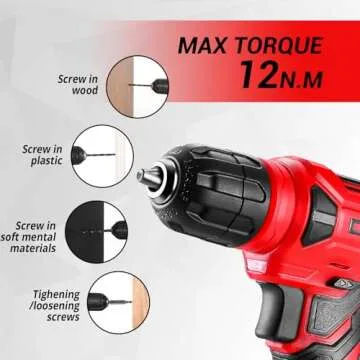 DEKOPRO Drill Set: Tool Set with 8V Red Cordless Drill, Home Tool Kit with Drill, Hand Tool Kits for Women 126 Piece