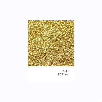 Hemway Ultra Sparkle Glitter - 1/5" 0.2" 5mm - 3-D Embossed Star Shaped Glitter Sequin for Decoration, Scrapbook, Arts, Craft, Design, Nail and Cosmetics - Gold - 50g