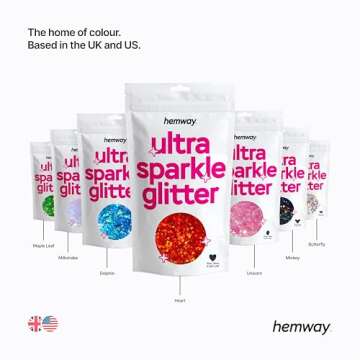 Hemway Ultra Sparkle Glitter - 1/5" 0.2" 5mm - 3-D Embossed Star Shaped Glitter Sequin for Decoration, Scrapbook, Arts, Craft, Design, Nail and Cosmetics - Gold - 50g