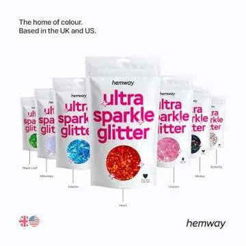 Hemway Ultra Sparkle Glitter - 1/5" 0.2" 5mm - 3-D Embossed Star Shaped Glitter Sequin for Decoration, Scrapbook, Arts, Craft, Design, Nail and Cosmetics - Gold - 50g