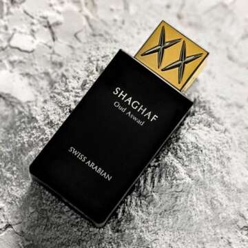 Swiss Arabian Shaghaf Oud Aswad - Luxury Products From Dubai - Long Lasting Personal EDP Spray Fragrance - A Seductive Signature Aroma - 2.5 Oz