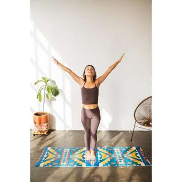 Pendleton x Yune Yoga 6mm PER Yoga Mat Premium All Purpose Exercise and Fitness Mat, Eco-Friendly, Extra Thick, Non-Slip, Anti-Tear (Abiquiu Sky) (Alto Mesa)