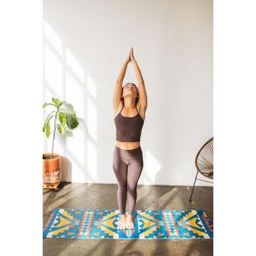 Pendleton x Yune Yoga 6mm PER Yoga Mat Premium All Purpose Exercise and Fitness Mat, Eco-Friendly, Extra Thick, Non-Slip, Anti-Tear (Abiquiu Sky) (Alto Mesa)