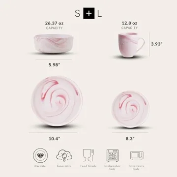 Stone Lain Brighton 16 Piece Dinnerware Set in Pink