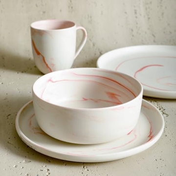 Stone Lain Brighton 16 Piece Dinnerware Set in Pink