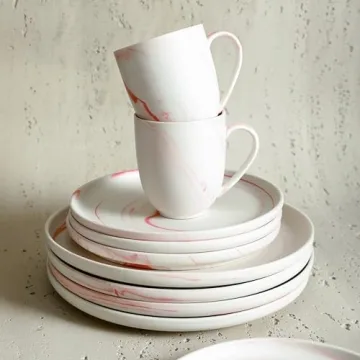 Stone Lain Brighton 16 Piece Dinnerware Set in Pink