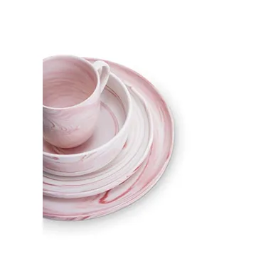 Stone Lain Brighton 16 Piece Dinnerware Set in Pink