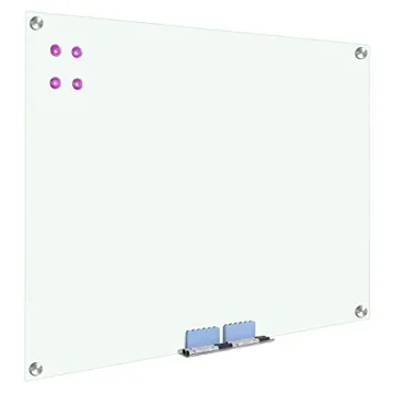 Magnetic Glass Whiteboard - Wall Mount Dry Erase Board with Accessories (48x36)