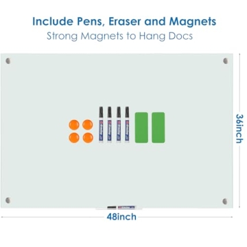 Sleek Magnetic Glass Whiteboard for Home and Office