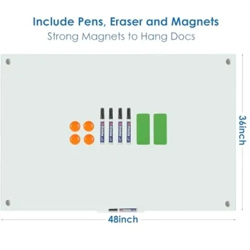 Sleek Magnetic Glass Whiteboard for Home and Office