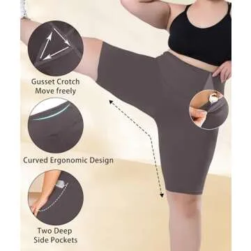 Comfortable Plus Size Biker Shorts with Pockets
