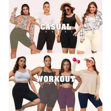 Comfortable Plus Size Biker Shorts with Pockets