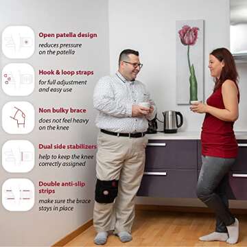 KARM Plus Size Knee Brace for Women & Men Plus Size - Adjustable Knee Support Brace for Meniscus Tear, Arthritis Pain, Compression with Side Stabilizers - Obese People (4XL/5XL/6XL Black)