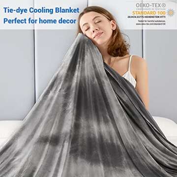 Topcee Cooling Throw Blanket for Night Sweats Decorative Tie Dye, Absorbs Heat to Keep Cool on Warm ...