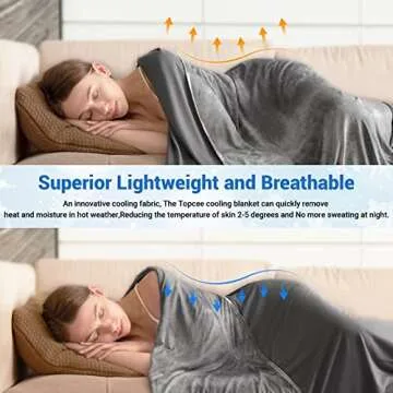 Topcee Cooling Blanket for Hot Sleepers, Stylish and Cool