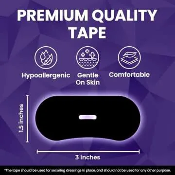 PATCH4U Premium Tape (60 Pack) - Pain Free Removal, Hypoallergenic, Latex Free & Gentle On Skin - Sk...