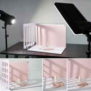 Photography Backdrop Product Photo Background: Small Product Photoshoot Props kit for Food Jewelry M...