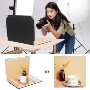 Photography Backdrop Product Photo Background: Small Product Photoshoot Props kit for Food Jewelry Mini Items Picture. (16x11.5inch Board Plus)