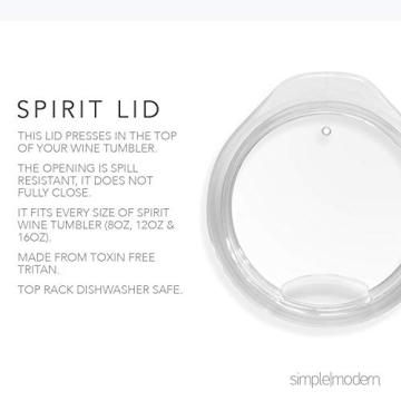 Simple Modern Wine Tumbler with Lid | Cute Stemless Glass Cup with Press-In Lid | Insulated Stainless Steel Coffee Mug | Gifts for Women Men Him Her | Spirit Collection | 12oz | Carrara Marble