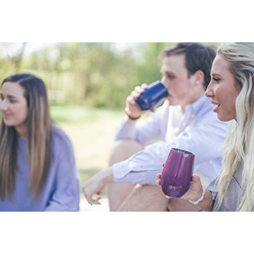 Simple Modern Wine Tumbler with Lid | Cute Stemless Glass Cup with Press-In Lid | Insulated Stainless Steel Coffee Mug | Gifts for Women Men Him Her | Spirit Collection | 12oz | Carrara Marble