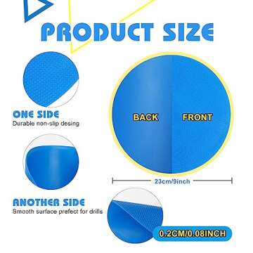 9 inch Spot Markers Flat Field Cones, Non Slip Rubber Agility Markers Flat Field Cones for Soccer Ba...