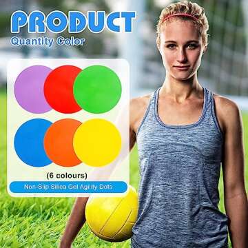 9 inch Spot Markers Flat Field Cones, Non Slip Rubber Agility Markers Flat Field Cones for Soccer Basketball Sports Speed Agility Training （6 pcs）
