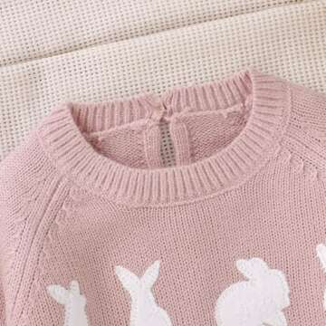 MAYUMMPY Toddler Baby Girl Boy Knit Easter Sweater Bunny Pullover Sweatshirt Knitwear Newborn Kids Easter Clothes (Bunny Sweaters Pink, 18-24 Months)
