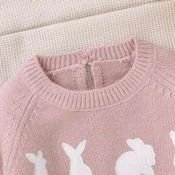 MAYUMMPY Toddler Baby Girl Boy Knit Easter Sweater Bunny Pullover Sweatshirt Knitwear Newborn Kids Easter Clothes (Bunny Sweaters Pink, 18-24 Months)