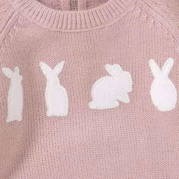 MAYUMMPY Toddler Baby Girl Boy Knit Easter Sweater Bunny Pullover Sweatshirt Knitwear Newborn Kids Easter Clothes (Bunny Sweaters Pink, 18-24 Months)
