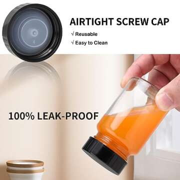 VOLCANOES CLUB 2oz Glass Jars with Lids - Glass Shot Bottles Set for Liquids, Juicing, Ginger Shot, ...