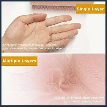 Tulle Fabric Roll 6 Inch by 100 Yards (300 ft) Tulle Ribbon Sheer Mesh Netting for DIY Tutu Skirt Gift Wrapping Wedding Baby Shower Birthday Halloween Party Decorations Crafts, 34 Colors (Blush)