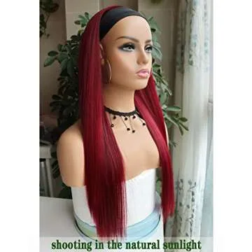 G&T Red Straight Headband Wig for Easy Daily Style