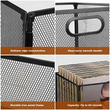 Stylish Vinyl Record Storage Box for 50+ Records and More