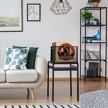 Stylish Vinyl Record Storage Box for 50+ Records and More