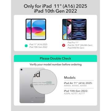 ESR iPad 11th(A16, 2025)/10th Gen Case with Keyboard, Keyboard Case with Trackpad, Magnetic Detachab...