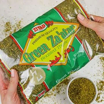 Ziyad Premium Green Za'atar Spice Blend, Flavorful Spices, No Additives, No MSG, 16 oz