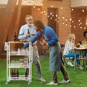 YITAHOME Slim Rolling Cart, Rolling Spice Rack Next to Fridge, Narrow Kitchen Trolley on Wheels with Storage, Mobile 4-Tire Narrow Shelf with Mesh Basket, 7.3“ Inch Deep, White