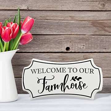 Welcome To Our Farmhouse Vintage Tin Sign - Rustic Decor