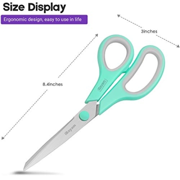 iBayam 8" Ultra Sharp Scissors 3-Pack for Crafting & Sewing