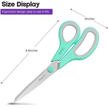 iBayam 8" Ultra Sharp Scissors 3-Pack for Crafting & Sewing