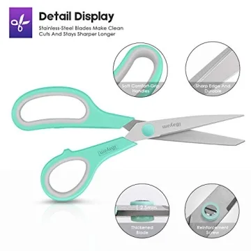iBayam 8" Ultra Sharp Scissors 3-Pack for Crafting & Sewing